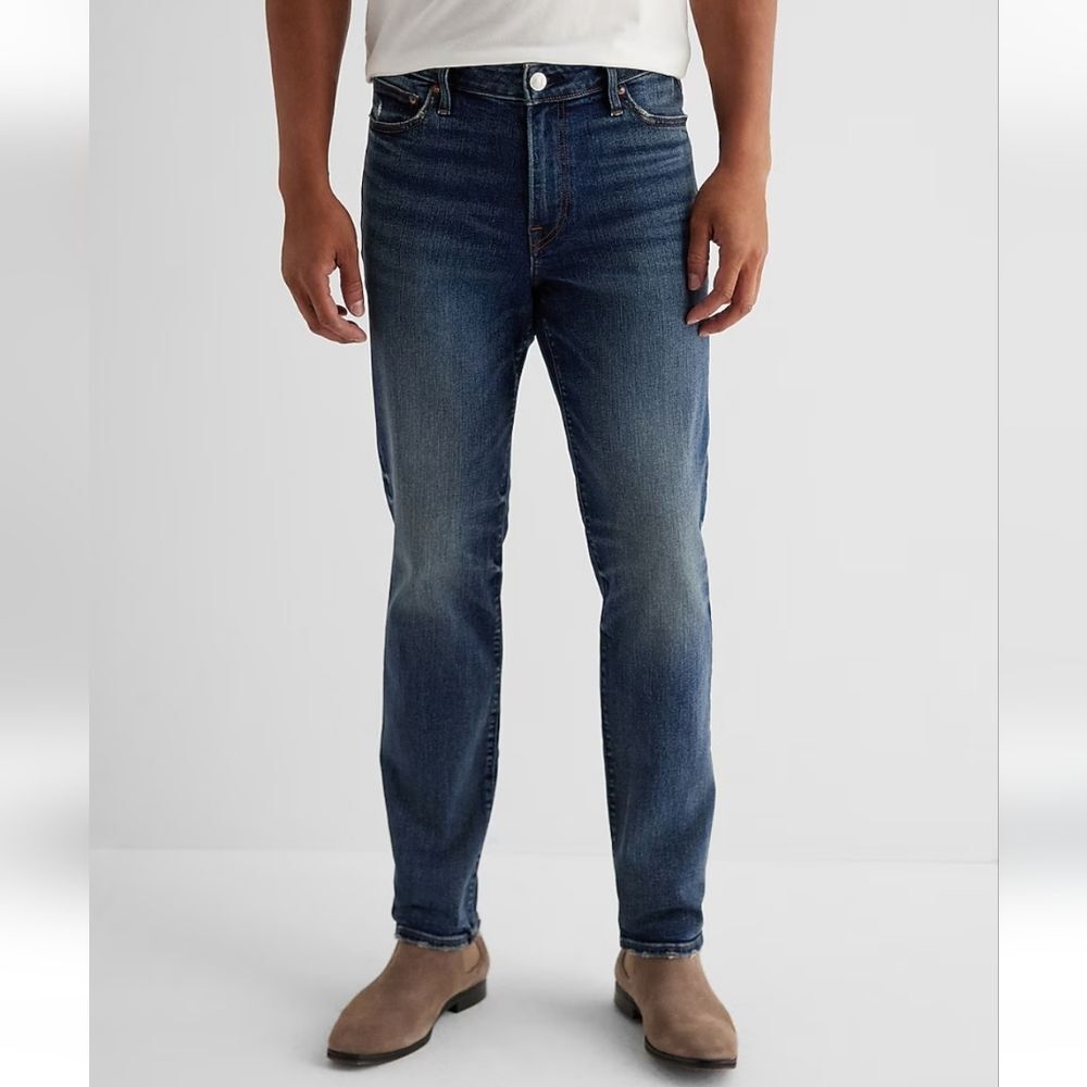 NEW Express Slim Straight Hyper Stretch Jeans 38W